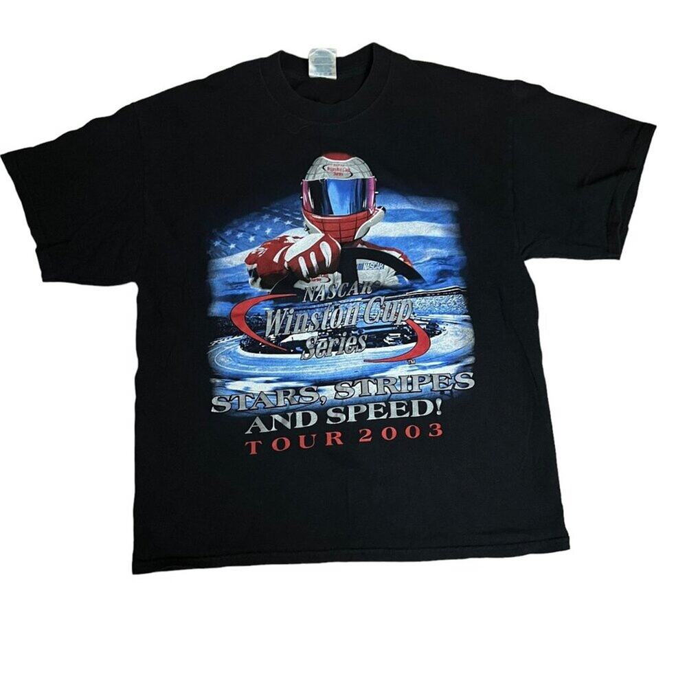 Nascar 2003 Winston Cup Series Stars Stripes And Speed Tour Black T-Shirt XL